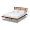 Baxton Studio Romy Ash Walnut Finished and Synthetic Rattan Queen Size Platform Bed 159-9820-9821 - alternate 2